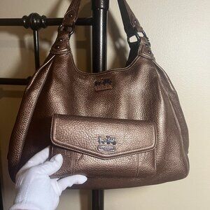 Coach Maggie #14313 Metallic Bronze Leather Bag & Wallet